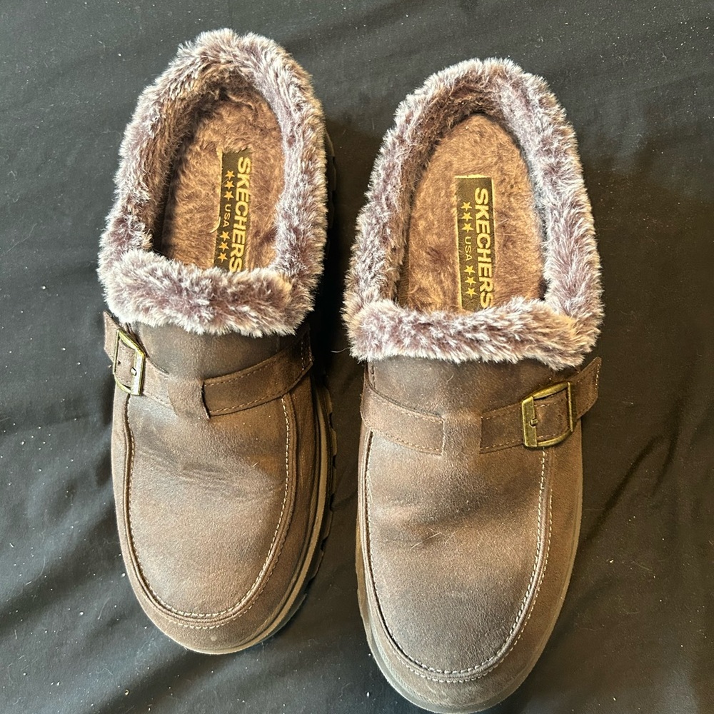 Skechers Shindigs Forever Brown Clogs Dark Brown Size 10